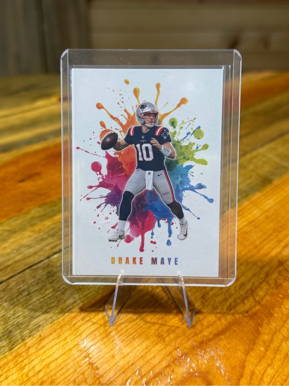 Drake Maye New England Patriots Custom Football Card